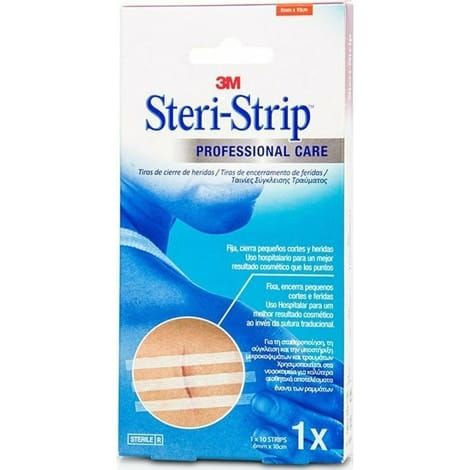 Φωτογραφία από 3M Steri-Strip Professional Care 6mm X 10cm 10 Strips Αυτοκόλλητες Ταινίες Σύγκλισης Τραύματος 
