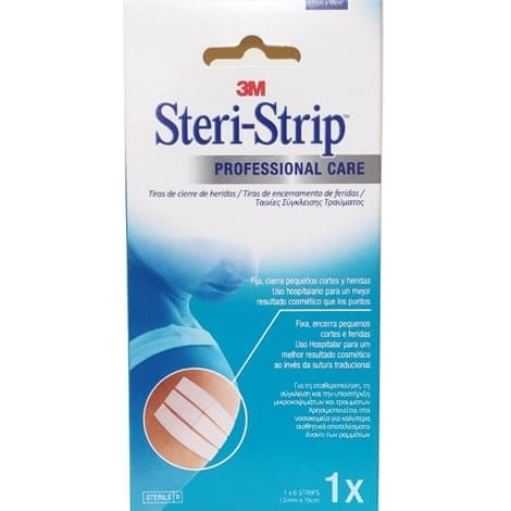 Φωτογραφία από 3M Steri-Strip Professional Care 12mm X 10cm 6 Strips Αυτοκόλλητες Ταινίες Σύγκλισης Τραύματος 