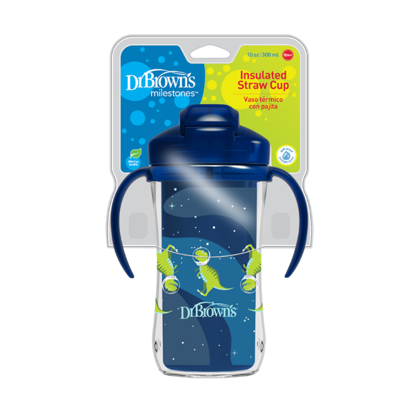 Φωτογραφία από Dr. Brown’s Insulated Straw Cup Κύπελλο Θερμός με Καλαμάκι 12m+ σε Μπλε Χρώμα 300ml