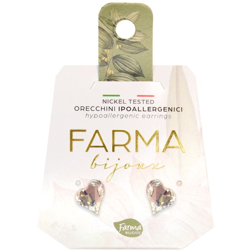 Φωτογραφία από Farma Bijoux Υποαλλεργικά Σκουλαρίκια  Κρύσταλλα Καρδιά 7,3mm