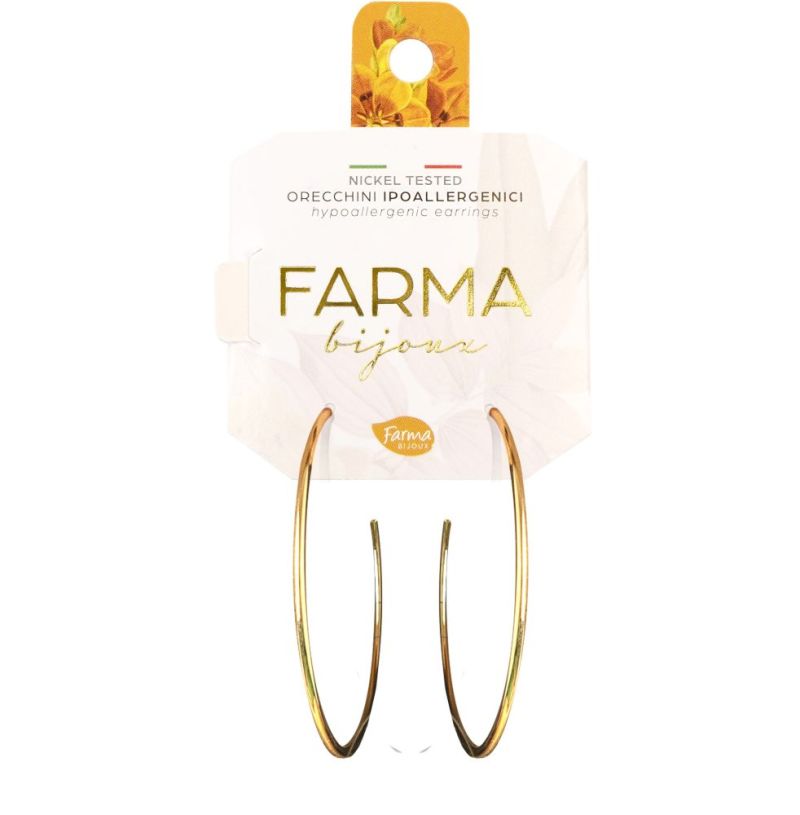 Φωτογραφία από Farma Bijoux Υποαλλεργικά Σκουλαρίκια Κρίκοι Επιχρυσωμένοι 45mm