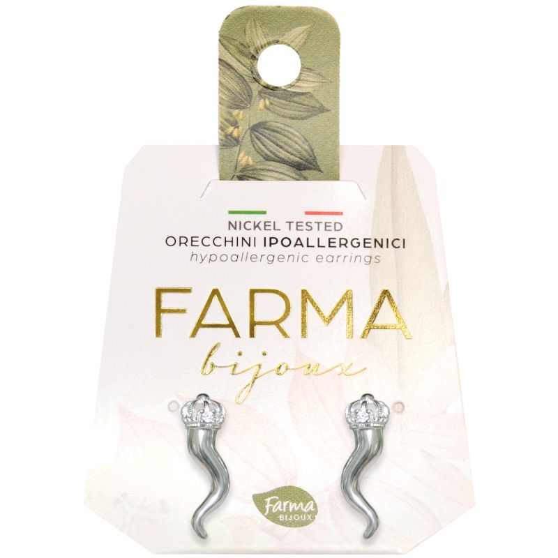 Φωτογραφία από Farma Bijoux Υποαλλεργικά Σκουλαρίκια Κρύσταλλα Lucky Horn 12mm
