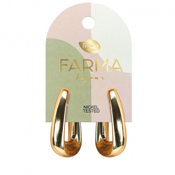Φωτογραφία από Farma Bijoux Υποαλλεργικά Σκουλαρίκια Οβάλ Χρυσοί Κρίκοι 34mm WOW16