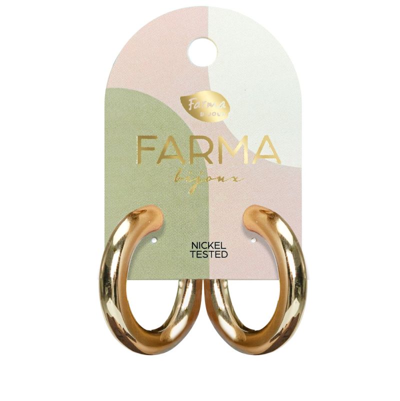 Φωτογραφία από Farma Bijoux Υποαλλεργικά Σκουλαρίκια Γυαλιστεροί Κρίκοι 32x30mm WOW14