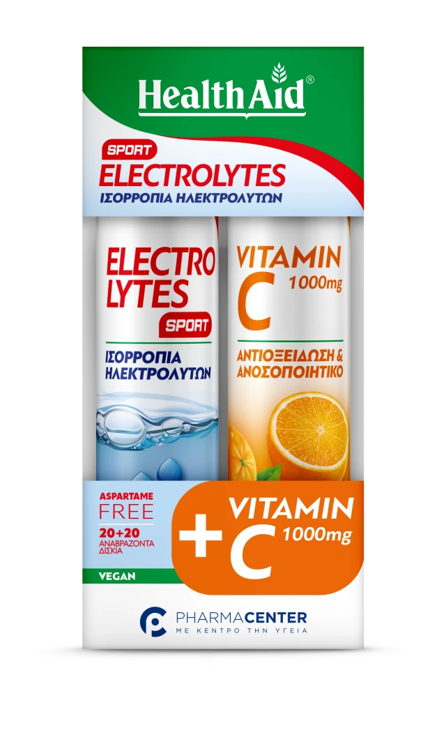 Φωτογραφία από Health Aid Promo Electrolytes Sport 20Αναβράζοντα Δισκία & Vitamin C 1000mg 20Αναβράζοντα Δισκία