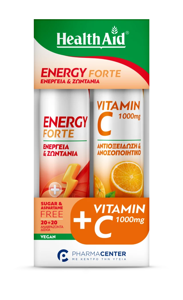 Φωτογραφία από Health Aid Promo Energy Forte 20Αναβράζοντα Δισκία & Vitamin C 1000mg 20Αναβράζοντα Δισκία