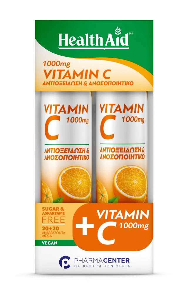 Φωτογραφία από Health Aid Promo Vitamin C 1000mg με Γεύση Πορτοκάλι 2x20Αναβράζουσες Ταμπλέτες