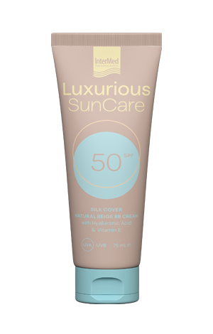 Φωτογραφία από Intermed Luxurious SunCare Silk Cover Natural Beige With Hyaluronic Acid SPF50 75ml
