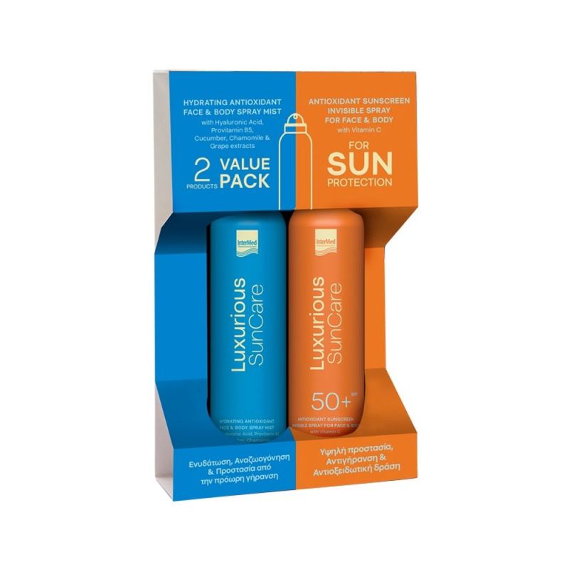 Φωτογραφία από Intermed Luxurious Sun Care Value Pack Antioxidant Sunscreen Invisible Spray SPF50 200ml & Hydrating Antioxidant Spray Mist 200ml