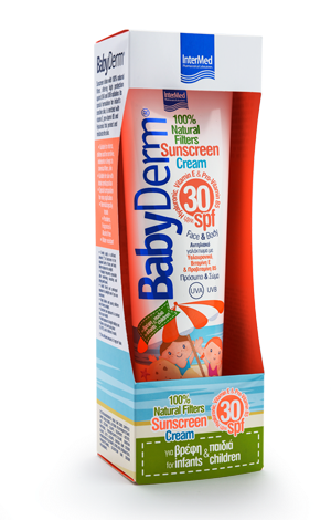 Φωτογραφία από Intermed Babyderm Sunscreen Cream SPF30 100% Natural Filters 300ml