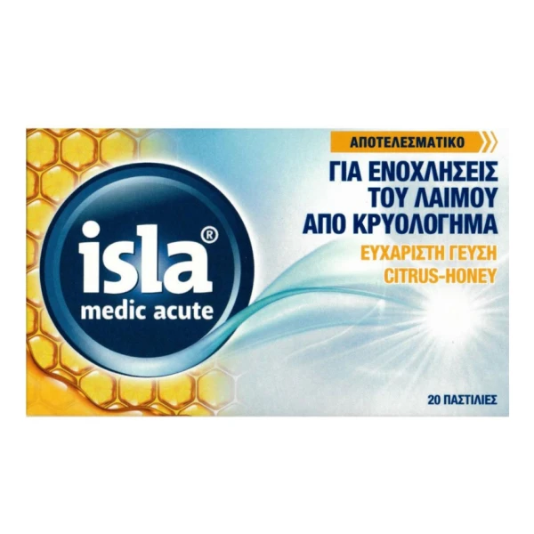 Isla Medic Acute Citrus Honey 20Παστίλιες Φωτογραφία από Isla Medic Acute Citrus Honey 20Παστίλιες