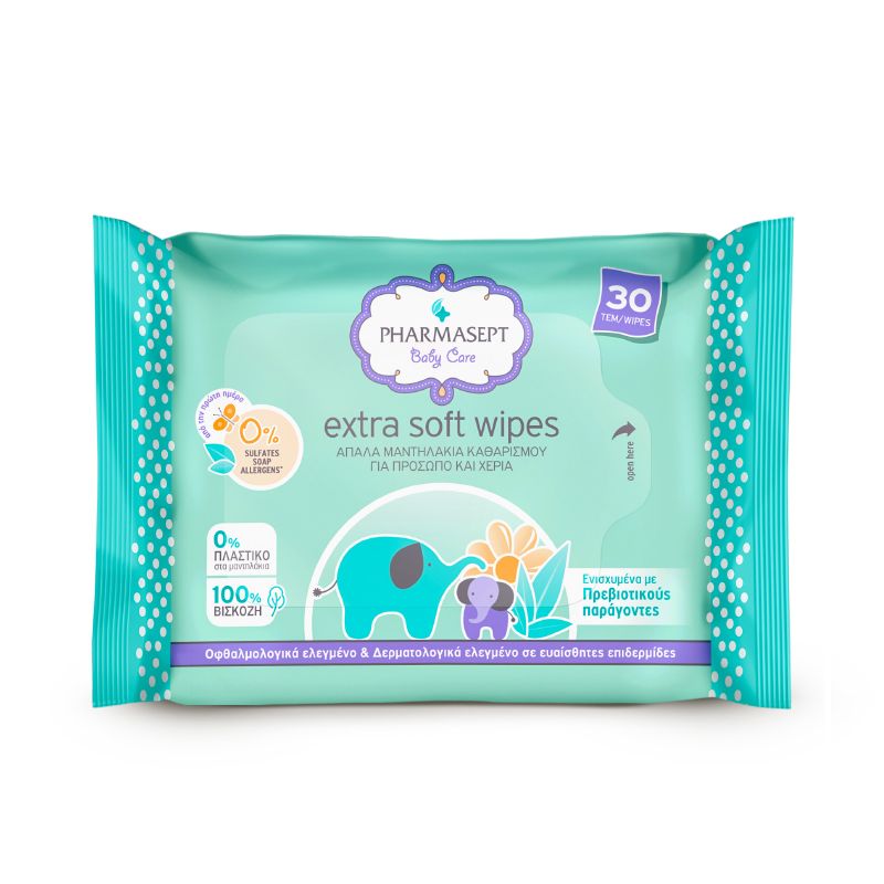 Φωτογραφία από Pharmasept Baby Care Extra Soft Wipes 30Τεμάχια