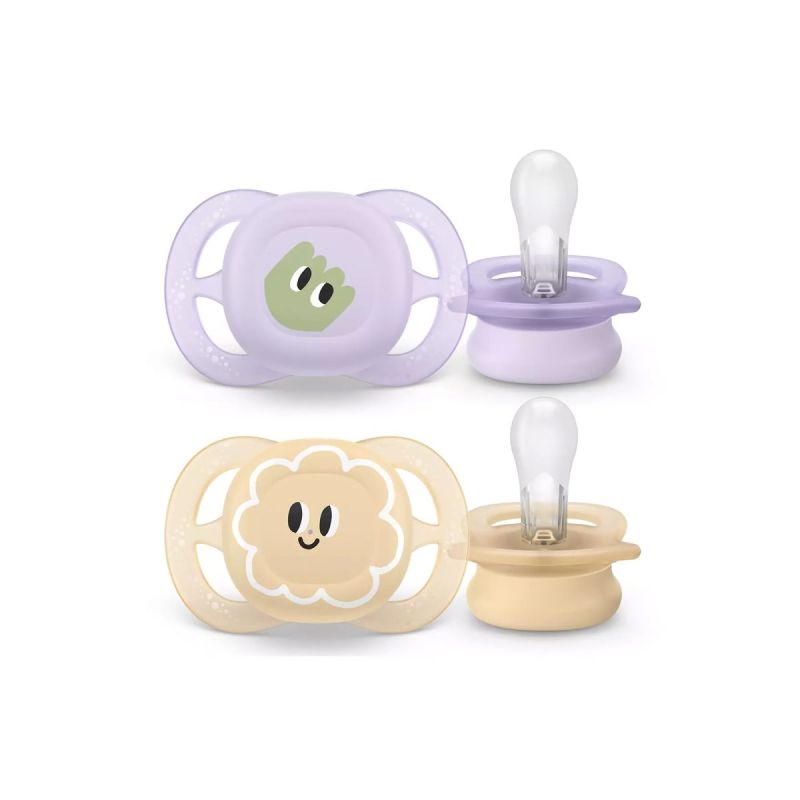 Φωτογραφία από Philips Avent Ultra Start Ορθοδοντικές Πιπίλες Σιλικόνης 0-2m Μωβ/Πορτοκαλί με Σχέδιο 2Τεμάχια
