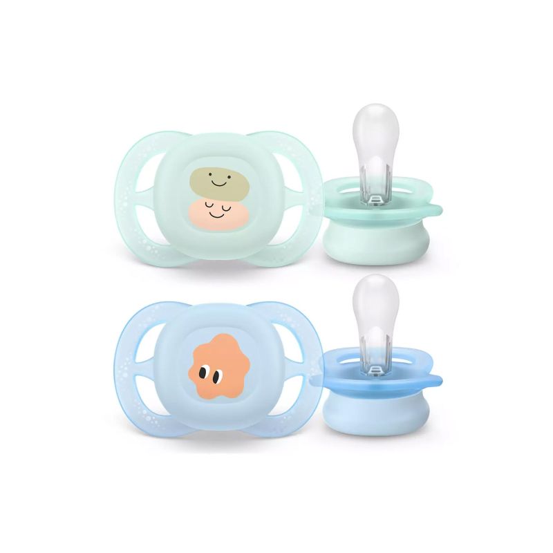 Φωτογραφία από Philips Avent Ultra Start Ορθοδοντικές Πιπίλες Σιλικόνης 0-2m Πράσινο/Μπλε με Σχέδιο 2Τεμάχια