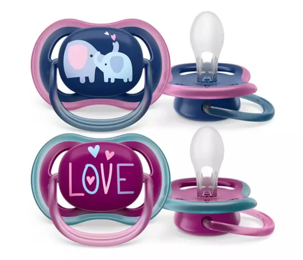 Φωτογραφία από Philips Avent Ultra Air Ορθοδοντικές Πιπίλες Σιλικόνης 18m+ Ελέφαντας/Love 2Τεμάχια