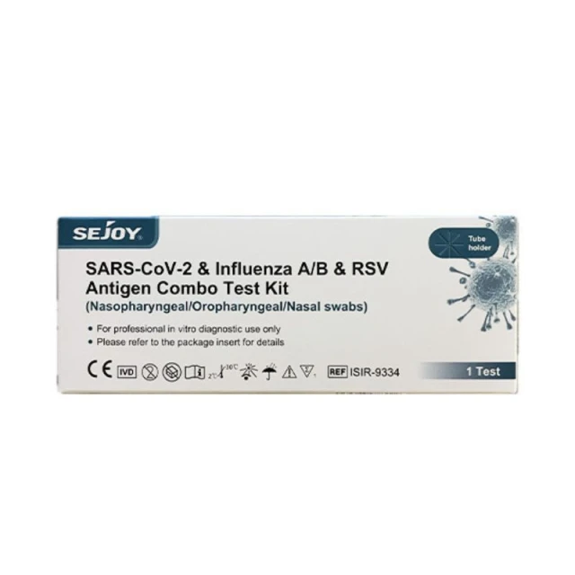 Φωτογραφία από Sejoy SARS-CoV-2 + Flu A/B + RSV Antigen Combo Rapid Test Kit για Ανίχνευση Αντιγόνων SARS-CoV-2 & Γρίπης Τύπου A/B + RSV Ρινοφαρυγγικής Δειγματοληψίας 1 Τεμάχιο