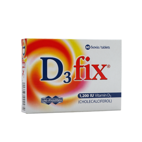 Φωτογραφία από Uni-Pharma D3 Fix 1200IU 60Ταμπλέτες