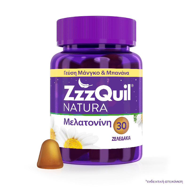 Φωτογραφία από Zzzquil Natura Συμπλήρωμα Διατροφής με Μελατονίνη με Γεύση Μάνγκο & Μπανάνα 30Ζελεδάκια